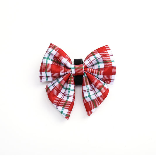 peppermint plaid bow