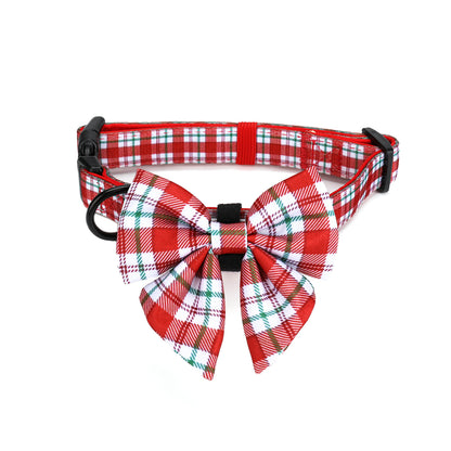 peppermint plaid bow