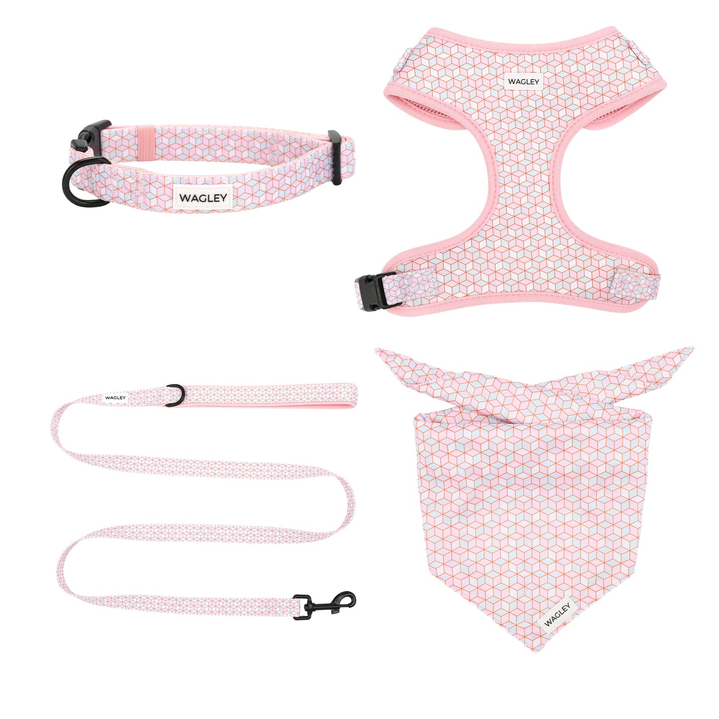 prism set - harness, collar, leash bandana